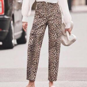 Mint Velvet animal print cargo jeans size short 8 US